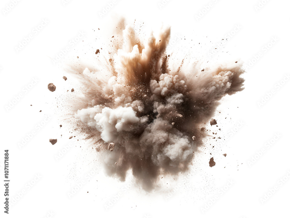 Massive mushroom cloud explosion isolated white background Massive mushroom cloud explosion isolated white background