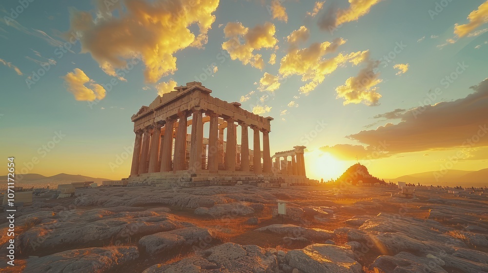 Fototapeta premium Sunset over the Parthenon