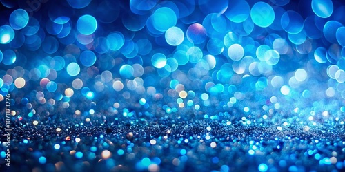 Stunning Blue Abstract Background with Bokeh Lights Captured by Drone Photography, Perfect for Creative Projects, Digital Designs, and Aesthetic Visuals in Contemporary Art