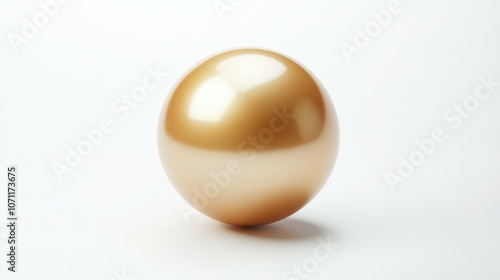 High-quality render of a gold pearl icon with a shiny, polished look, top view on white background.