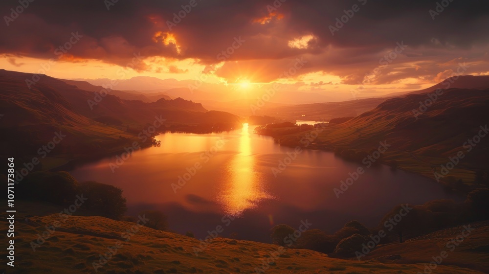 Sunset Over a Tranquil Lake Sunset Over a Tranquil Lake