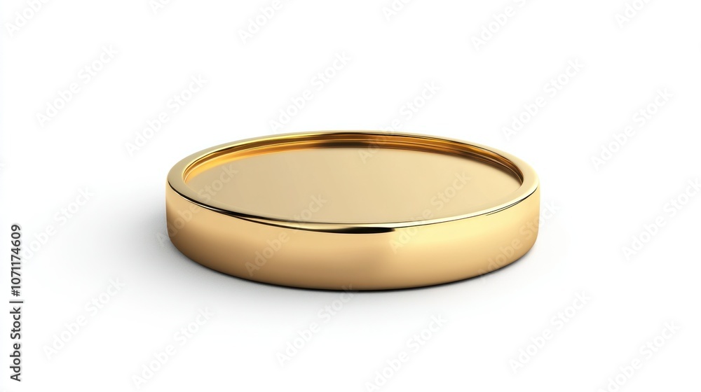 Isolated gold coin icon with a smooth polished look, 3D render on a white background. Isolated gold coin icon with a smooth polished look, 3D render on a white background.