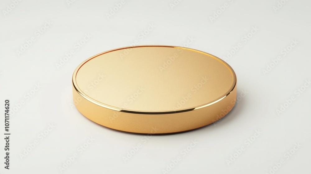 Isolated gold coin icon with a smooth polished look, 3D render on a white background. Isolated gold coin icon with a smooth polished look, 3D render on a white background.