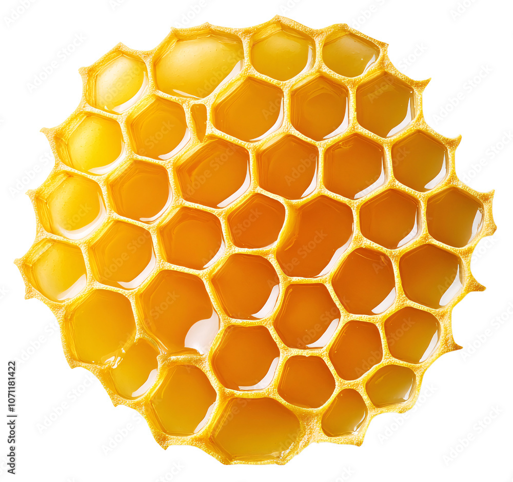 Close-up of golden honeycomb with honey. Close-up of golden honeycomb with honey.