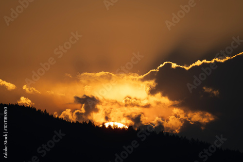 Dramatic Sunrise over Salt Spring Island, 
west coast Canada. photo