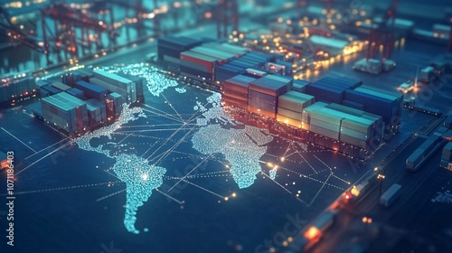 Dynamic representation of global supply chain with interconnected nodes and data streams