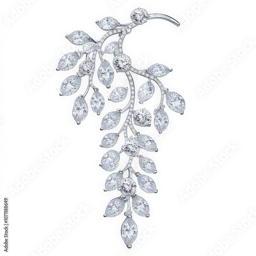 PNG coquette diamond brooch accessories chandelier accessory, white background.