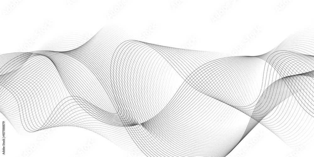 White wave curve lines banner background design. Abstract soft wave lines dynamic flowing gray light isolated background. Vector Illustration of the gray pattern of lines. Black stripes on white .
White wave curve lines banner background design. Abstract soft wave lines dynamic flowing gray light isolated background. Vector Illustration of the gray pattern of lines. Black stripes on white .