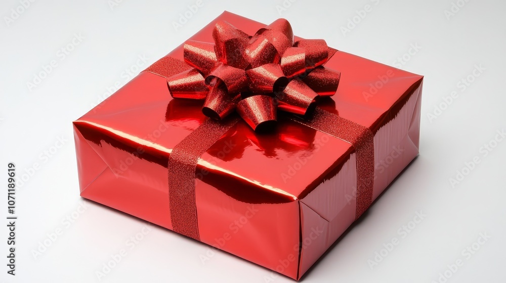Red Gift Box with Shiny Bow Red Gift Box with Shiny Bow