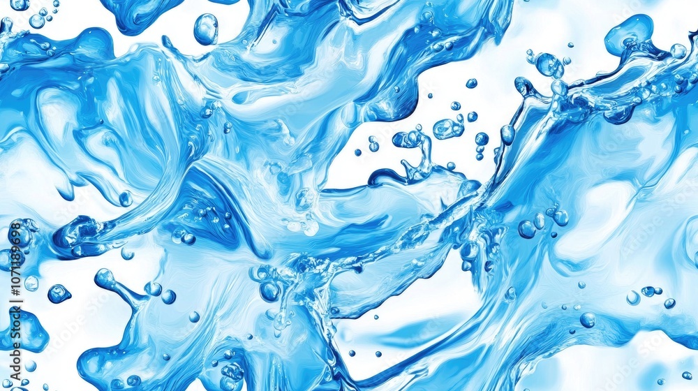 Seamless pattern featuring splashes of clear blue liquid vibrant design for textiles and wallpapers Seamless pattern featuring splashes of clear blue liquid vibrant design for textiles and wallpapers