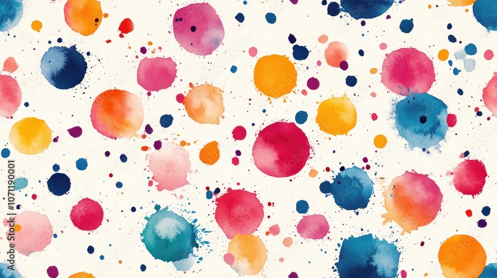 Seamless watercolor pattern featuring vibrant blots and splatters ideal for background design and artistic projects Seamless watercolor pattern featuring vibrant blots and splatters ideal for background design and artistic projects