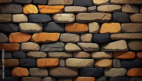 Stacked stone wall texture backround