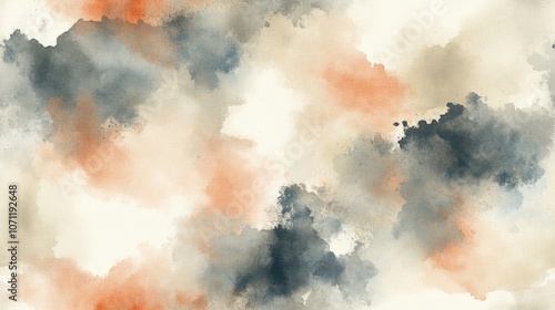 Abstract watercolor seamless pattern in soft hues ideal for artistic textiles or branding design