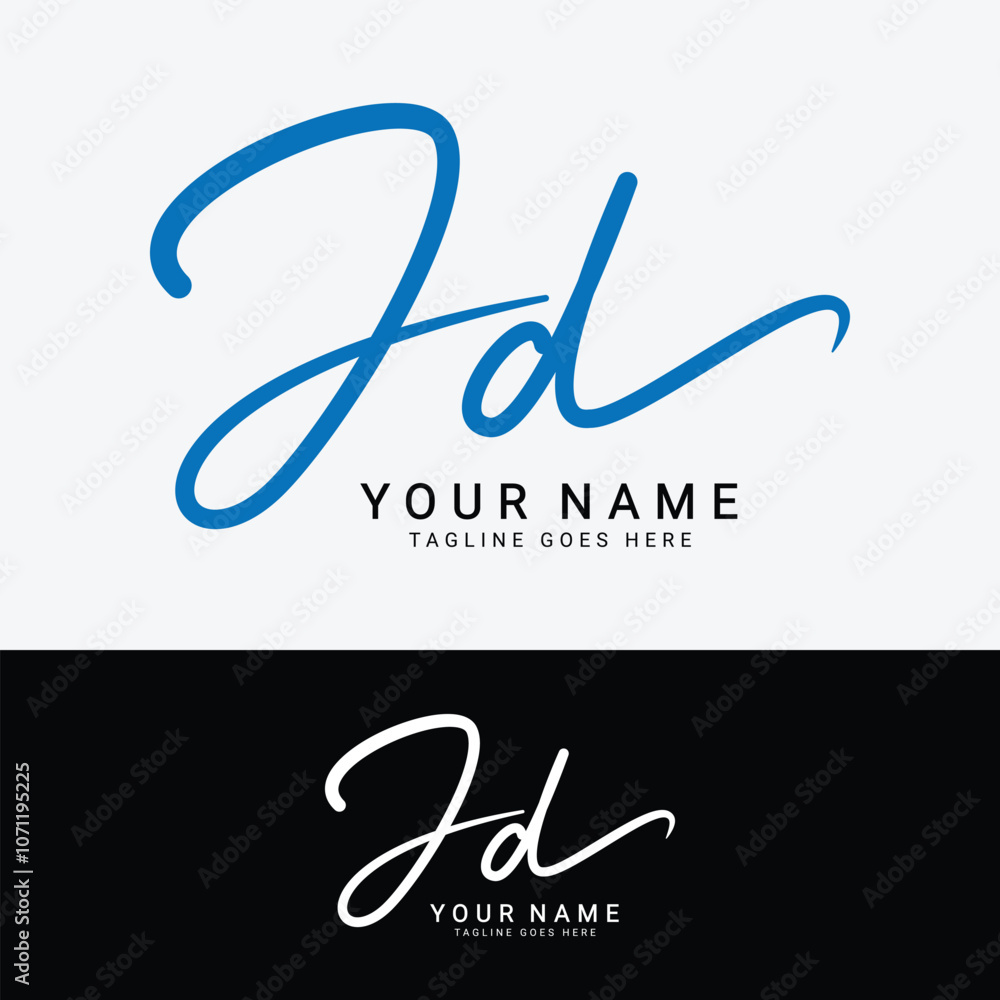 Obraz premium J, D, JD Initial letter logo. Alphabet JD Handwritten Signature logo