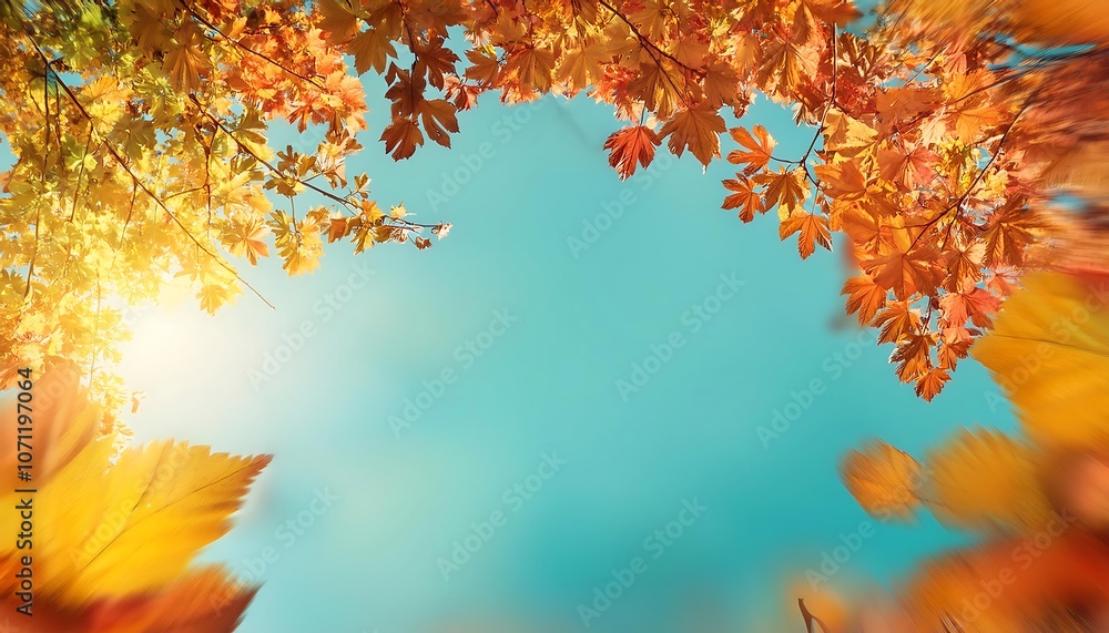 Autumn background with copy space, beautiful autumn leaves and sunlight. Background banner Autumn background with copy space, beautiful autumn leaves and sunlight. Background banner