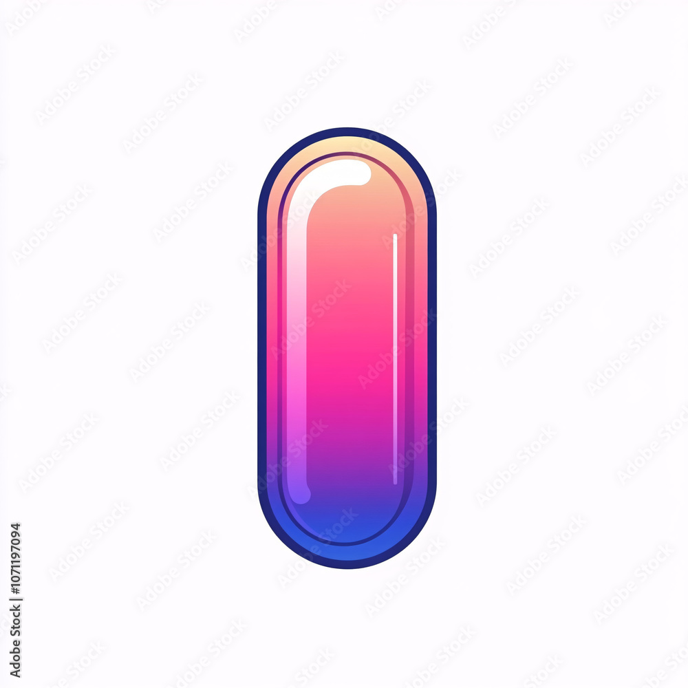 A vibrant, gradient pill shape featuring hues of pink and blue, set against a simple background, conveying a modern and sleek design. A vibrant, gradient pill shape featuring hues of pink and blue, set against a simple background, conveying a modern and sleek design.