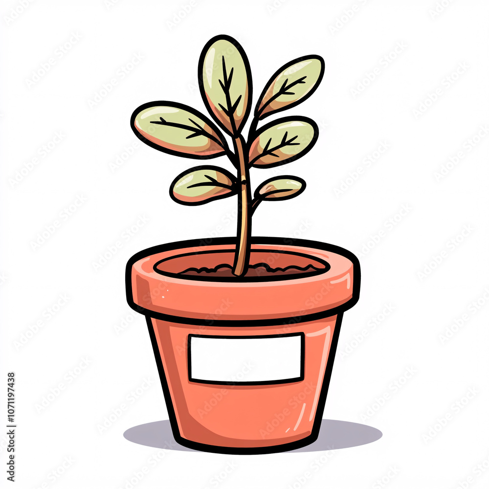 A simple, stylized illustration of a small plant growing in a terracotta pot with a blank label. A simple, stylized illustration of a small plant growing in a terracotta pot with a blank label.