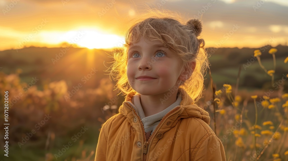 Young Girl Gazing at Sunset Young Girl Gazing at Sunset