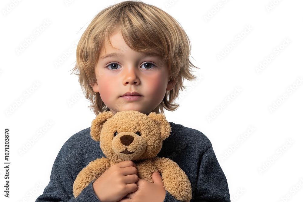 Child with Teddy Bear in Studio Setting Child with Teddy Bear in Studio Setting