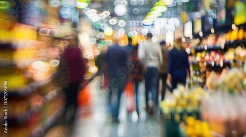 Wallpaper Mural Blurry scene of bargain hunters negotiating prices. Torontodigital.ca