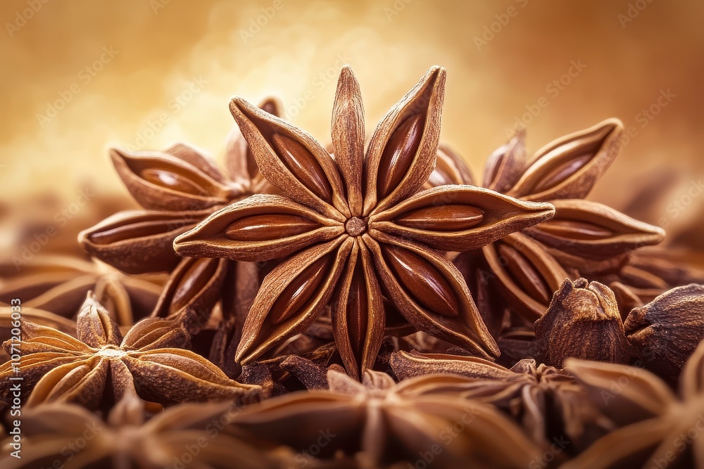 Star Anise Spice Close-Up with Rich Texture Star Anise Spice Close-Up with Rich Texture