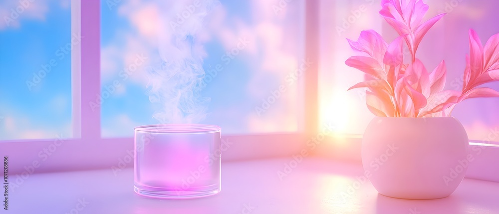 A vase with a pink flower in it sits on a table A vase with a pink flower in it sits on a table