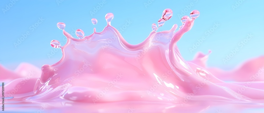 Pink liquid splashing out of a container Pink liquid splashing out of a container