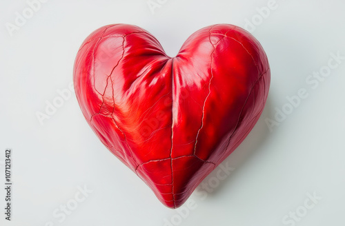red texture heart on white background