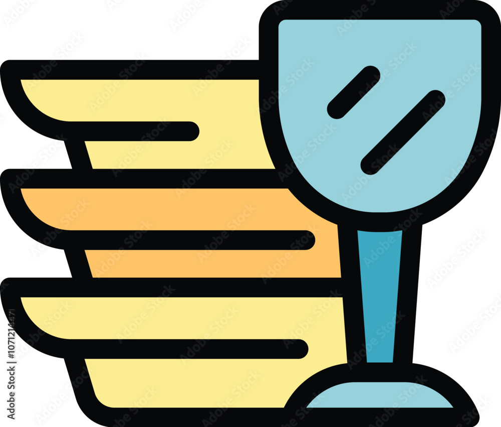 This icon represents fast delivery of something fragile using abstract wings This icon represents fast delivery of something fragile using abstract wings