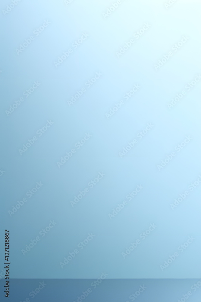 Fototapeta premium Minimalist abstract light blue background for product presentation. Stylish, panoramic composition with sunlight and abstract shadow or water reflection on wall.