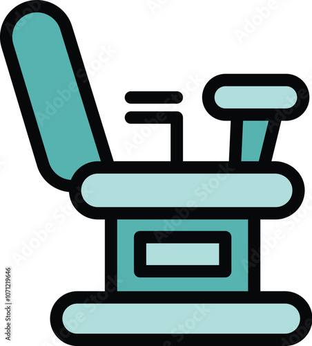 This icon features a gynecological examination chair, designed for women's health checkups and procedures