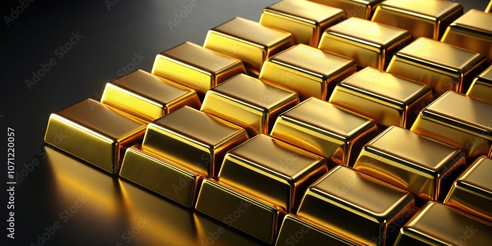 Gold bars arranged neatly on a black background, gold, bars, valuable, precious, wealth, luxury, finance, investment, shiny Gold bars arranged neatly on a black background, gold, bars, valuable, precious, wealth, luxury, finance, investment, shiny