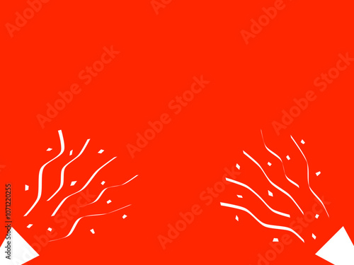 フラットパーティークラッカー背景：白単色