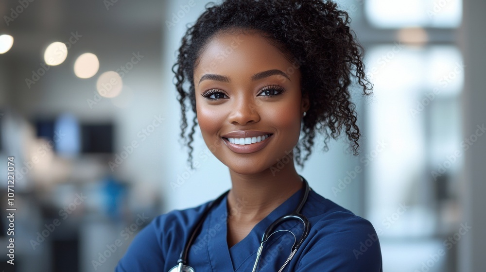 Confident Nurse Smiling on White Background Confident Nurse Smiling on White Background