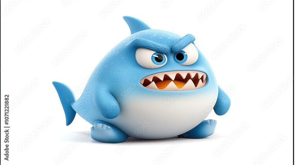 Hilarious illustration of blue shark with angry expression, showcasing exaggerated features and cartoonish style. This character is sure to evoke laughter and amusement Hilarious illustration of blue shark with angry expression, showcasing exaggerated features and cartoonish style. This character is sure to evoke laughter and amusement