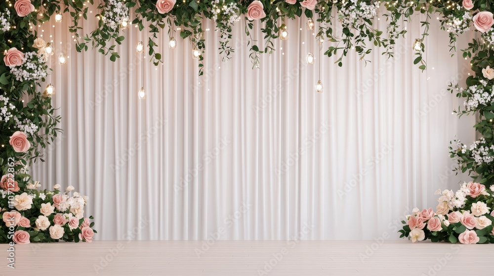 Fototapeta premium Floral wedding backdrop