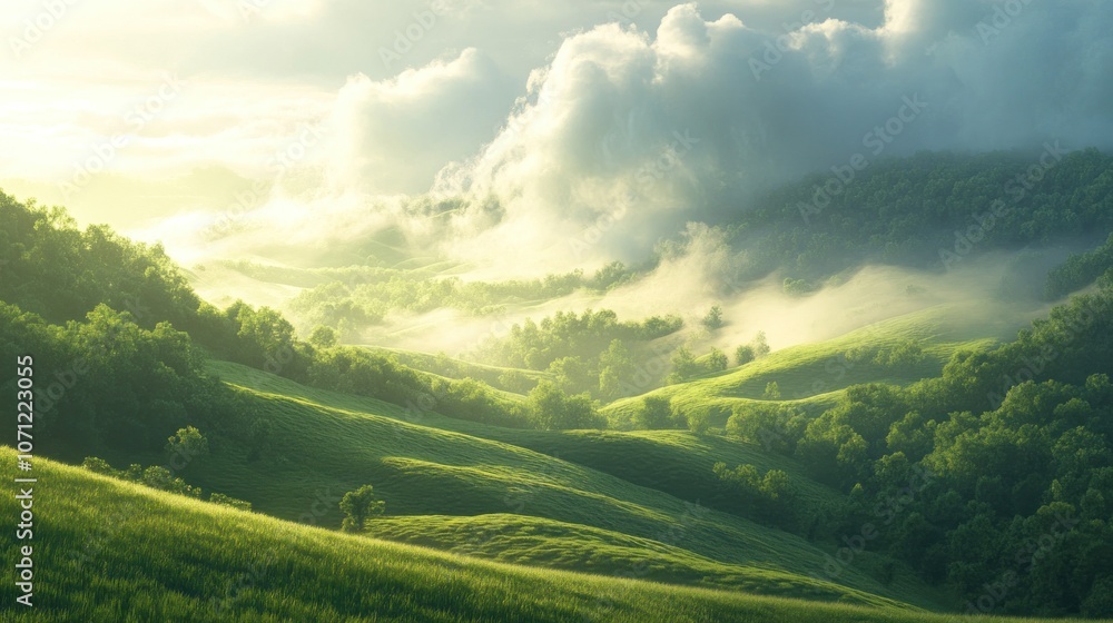Obraz premium Misty Mountain Landscape