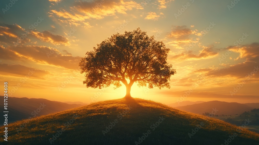 Solitary Tree at Sunset Solitary Tree at Sunset