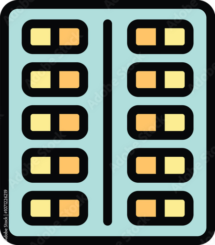 Blister pack containing the daily dosage of pills, showing the days of the week in a healthcare concept