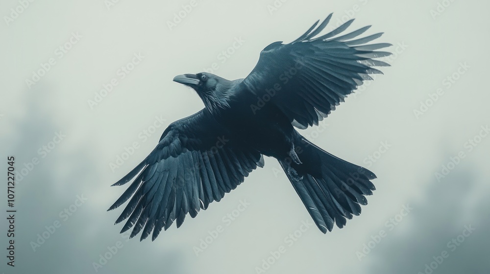 Fototapeta premium Raven in Flight