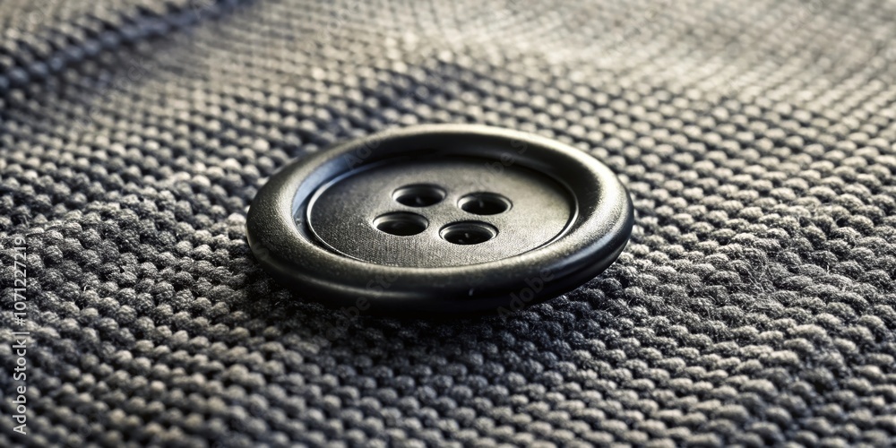Close-up of a black button on a textured fabric, button, black, close-up, textured, fabric, fashion, clothing, accessories, detail