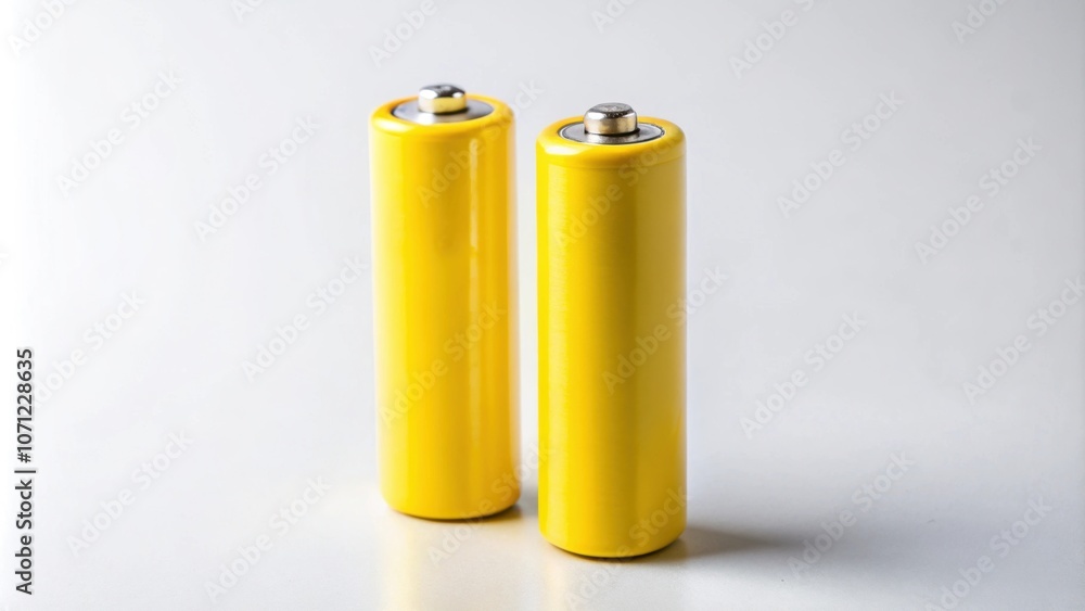 Two yellow AA batteries on background, Yellow, AA size, batteries,energy, power, technology, electricity Two yellow AA batteries on background, Yellow, AA size, batteries,energy, power, technology, electricity
