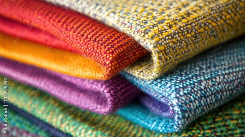 Colorful Textiles Stacked in Vibrant Layers Colorful Textiles Stacked in Vibrant Layers