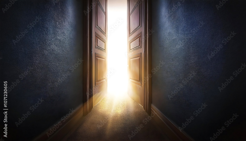 A closed door with a faint light shining through the cracks, symbolizing hope A closed door with a faint light shining through the cracks, symbolizing hope