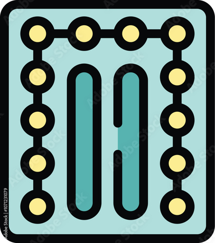This icon represents a blister pack of contraceptive pills, symbolizing family planning, birth control, and reproductive health