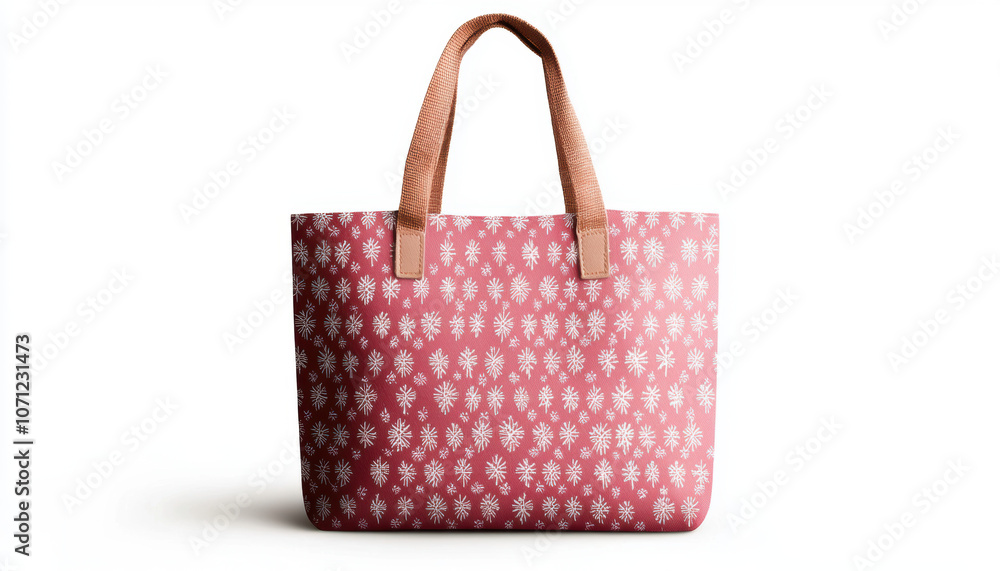 A stylish pink tote bag with a patterned design and brown leather handles, perfect for casual outings or daily use. A stylish pink tote bag with a patterned design and brown leather handles, perfect for casual outings or daily use.
