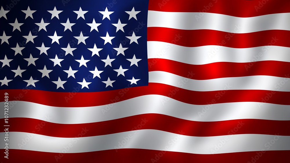 American flag waving proudly in the wind during a sunny day at a public park American flag waving proudly in the wind during a sunny day at a public park