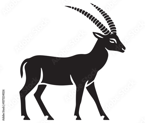 Silhouette of a goat, Silhouette of an antelope, Illustration of a ibex icon