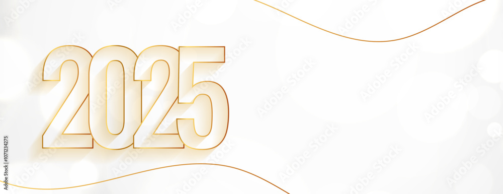 minimal 2025 new year festive banner in line style minimal 2025 new year festive banner in line style