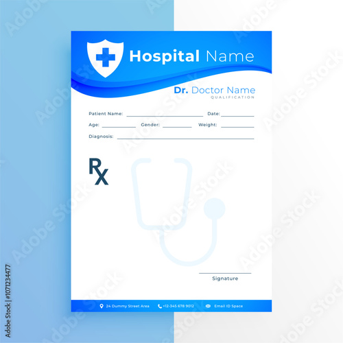 empty medical prescription letter flyer for corporate promo